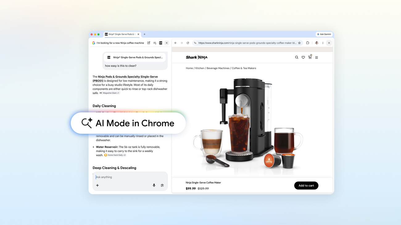 Google Chrome introduz modo IA para navegação aprimorada